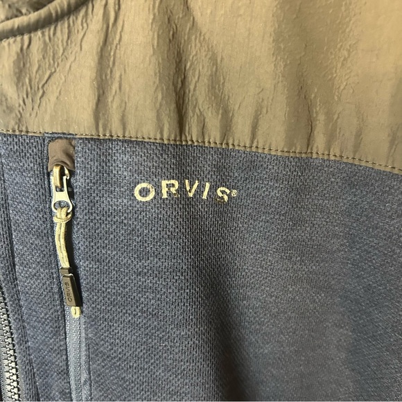 Orvis Men’s Bonded Mesh Full-Zip Jacket in Navy Blue and Charcoal Gray, Size XL - Picture 3 of 9